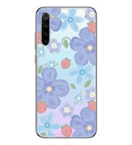 Redmi Note 8 Uyumlu Çiçek ve Çilek Desenli Şeffaf Telefon Kılıfı