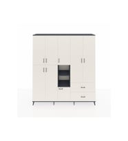 Hyperion Gardrop 12 Raflı 2 Çekmeceli Tek Askılı 220x44x243 Antrasit-Aytaşı/Aytaşı