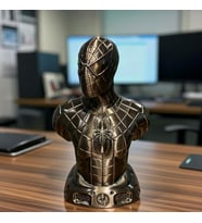 Riva Self Marvel Spider-Man Dekoratif Masaüstü Biblo - Detaylı Kostüm Tasarımlı Büst (Bronz)