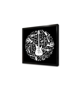Müzik Enstrümanları Tasarım Çerçeveli Mdf Tablo