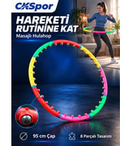 CKSPOR Masajlı Hulahop 95 cm 8 Parçalı 1100 gr Ağırlıklı Egzersiz Çemberi