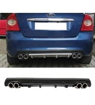 Ford Focus 2 Siyah Difüzör Çiftli Yuvarlak Egzoz Görünümlü D Tip Difizör 2004 - 2010