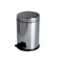 Krom Paslanmaz Pedallı Çöp Kovası 5 Lt. Metal Mini Boy