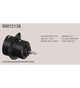 Başkurt 50012138 Koltuk Altı Kalorifer Motoru 24 Volt Vidalı Mil