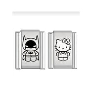 Hello kitty ve Batman İkili italyan charm 2 adet (Çok Renkli)