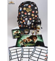 DEKOMUS İLE LİSANSLI HARRY POTTER BÜYÜK BOY OKUL ÇANTASI,KALEM ÇANTASI VE TRITAN MATARA 500 ML İLE KIRTASİYE SETİ (Turkuaz)