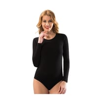 Kota Bayan Uzun Kollu Bisiklet Yaka Çıtçıtlı Body 6183 (Beyaz)