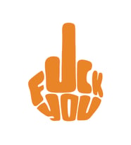 Fuck You Sticker 17x17 Cm Turuncu