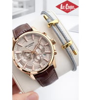 Lee Cooper Deri Kordon İç Fonksiyonları Aktif 5 Atm Suya Dayanıklı Erkek Kol Saati ELC.08239.472 (Kahverengi)