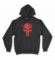 Punisher Siyah Kapşonlu Sweatshirt Hoddie