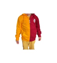 Galatasaray Lisanslı Sarı Kırmızı Kapşonlu Fermuarlı Çocuk Sweat (Sarı-Kırmızı)