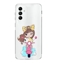 Samsung Galaxy M13 Kapak Vespagirl Tasarımlı Şeffaf Silikon Kılıf