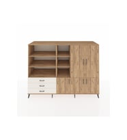 Kronos Dolap 11 Raflı 3 Çekmeceli 5 Kapaklı 220x59x163 Çam-Çam/Aytaşı