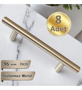 8 Adet Boy Kulp İnox 96 mm Kulp Mobilya Mutfak Dolabı Çekmece Dolap Kapak Kulpu Kulbu Metal Kulpları
