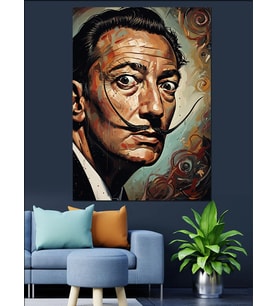 Salvador Dali Sanatsal Portre Dekoratif Kanvas - Mdf Ahşap Tablo