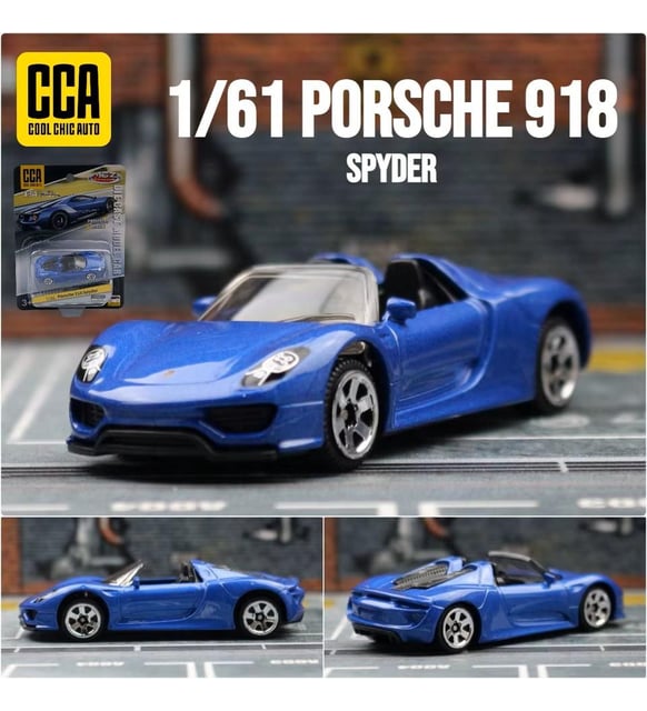 CCA Premium Series Porsche 918 Spyder Mavi 1/61 Model Araba