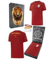 Galatasaray Orijinal Lisanslı Sıfır Yaka Kırmızı Antrenman 5 Yıldızlı T-Shirt + Bileklik
