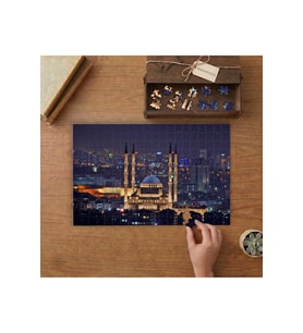 Kocatepe Camii - Ankara Tasarımı 240 parça Ahşap Puzzle Ahşap Kutuda MP06881