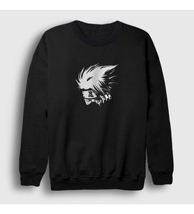 Presmono Unisex Siyah Kakashi Anime Naruto Sweatshirt 132360tt