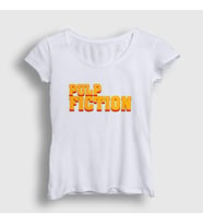 Presmono Kadın Beyaz Logo Film Pulp Fiction T-Shirt 248579tt (Beyaz)