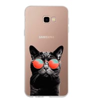 PrintiFy Samsung Galaxy J4 Plus ile Uyumlu 1mm Slim Fit Kedi 3 050d Baskılı Şeffaf  Kılıf