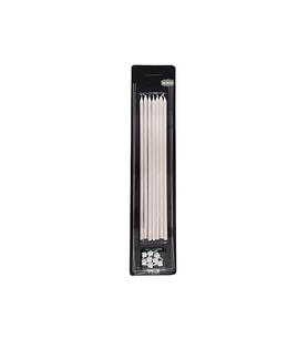 13 Cm Metalik Sedef Mum 6'lı