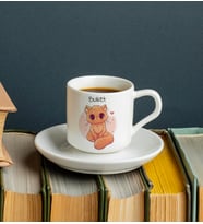Sevimli Kedi Türk Kahvesi Fincanı Kişiye Özel