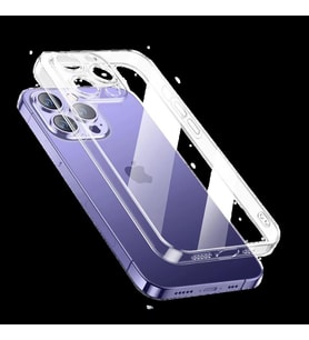 Apple iPhone 13 Pro Max Kılıf Şeffaf Sert PC Hoparlör Filitreli Kapak (Renksiz)