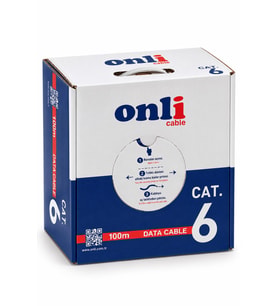 Onli CAT6 Ethernet Kablosu 100 Metre 250 MHz Gri Data Kablosu