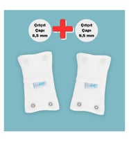 Novibaby 2'li Bebek Body Zıbın Uzatma Aparatı (8,5 mm ve 9,5 mm) Çıtçıtlı Ekru %100 Pamuk 12cm