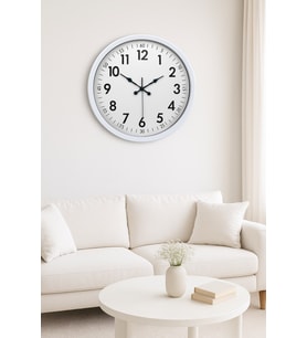 MCG  Beyaz Dekoratif Stil 52 Cm Metal Duvar Saati