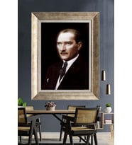 Gümüş Çerçeveli Atatürk Tablo za31