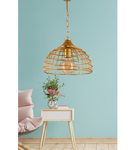 DEDE TEKLİ TUNA SARKIT MAT GOLD AVİZE