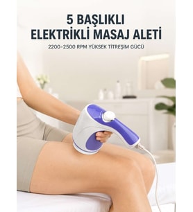 5 Başlıklı Elektrikli Aleti 2200-2500 RPM Yüksek Titreşimli Vücut Bakım ve Rahatlama Cihazı