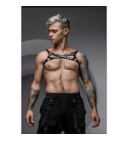 Erkek Göğüs Harness, Erkek Party Wear, Erkek Dance Wear (Kırmızı)