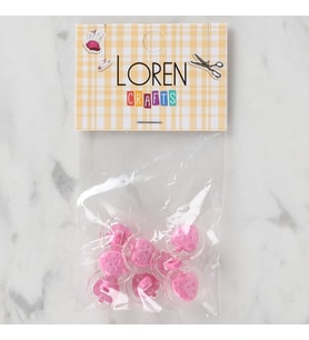 Crafts 8 Li Şeffaf Pembe Çilek Düğme - 251