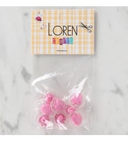 Crafts 8 Li Şeffaf Pembe Çilek Düğme - 251