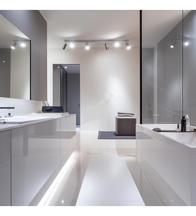 RİOLIGHT MODERN KROM HAREKETLİ BAŞLIK 6XGU10 LED SPOT AVİZE(AMPUL DAHİL)UZUNLUK:120CM