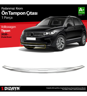 VW Tiguan Krom Ön Tampon Çıtası 2020-2024 (Parlak Krom)