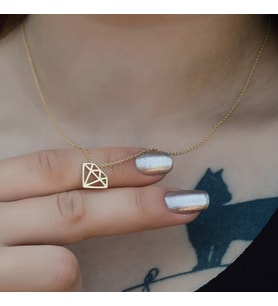 Kadın Altın Diamond Kolye
