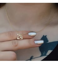 Kadın Altın Diamond Kolye
