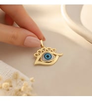 XUPİNG JEWELRY GÖZ KOLYE KALPLİ CHARM (Sarı)