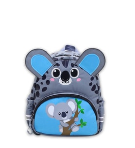 Anaokulu Kız Erkek Çocuk Sırt Çantası Sevimli Koala Figürlü Gri Mavi Desenli