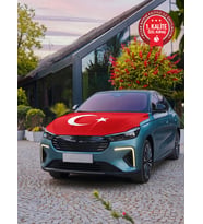 Araç Kaput Lastikli Türk Bayrağı 120x180 cm - Alpaka Kumaş 1. Kalite