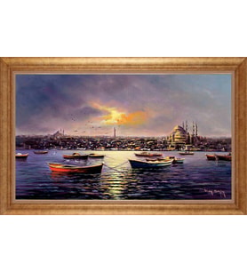 ALTIN ÇERÇEVELİ PASPARTULU TABLO CR856