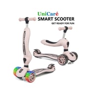 Smart Oturaklı Çocuk Scooter 3 Tekerlekli Işıklı Ledli Scooter Yükseklik Ayarlı 1-5 Yaş (Somon)