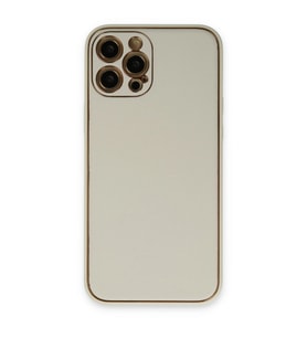 Apple İphone 12 Pro Max Kılıf Coco Deri Silikon Kapak - Beyaz