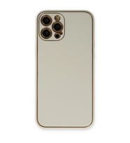 Apple İphone 12 Pro Max Kılıf Coco Deri Silikon Kapak - Beyaz