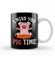 Cute & Funny I Miss You Pig Time Baby Piglet Pun Kupa Bardak Porselen