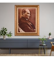 Altın Varaklı Paspartulu Çerçeveli Tablo hb1139